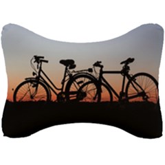 Bicycles Wheel Sunset Love Romance Seat Head Rest Cushion by Amaryn4rt