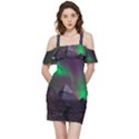 Fantasy Pyramid Mystic Space Aurora Shoulder Frill Bodycon Summer Dress View3