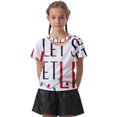 Let s Get Lit Christmas Jingle Bells Santa Claus Kids  Front Cut T-shirt by Ndabl3x