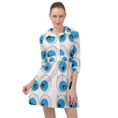 Eyes Comic Cartoon Fun Funny Toon Mini Skater Shirt Dress by Ndabl3x