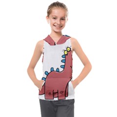 Dinosaur Dragon Drawing Cute Kids  Sleeveless Hoodie by Ndabl3x