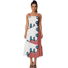 Dinosaur Dragon Drawing Cute Square Neckline Tiered Midi Dress by Ndabl3x