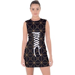 Brochure Flyer Poster Music Lace Up Front Bodycon Dress by Grandong