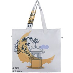 Poster Map Flag Lotus Boat Ha Noi Vietnam Canvas Travel Bag by Grandong