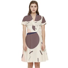 Computer Network Technology Tech Digital Short Sleeve Waist Detail Dress by Grandong