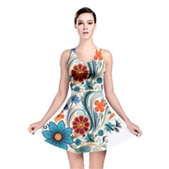 Flowers Scrapbook Decorate Reversible Skater Dress by Grandong