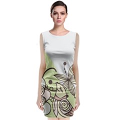 Flowers Bird Floral Floral Design Sleeveless Velvet Midi Dress by Grandong