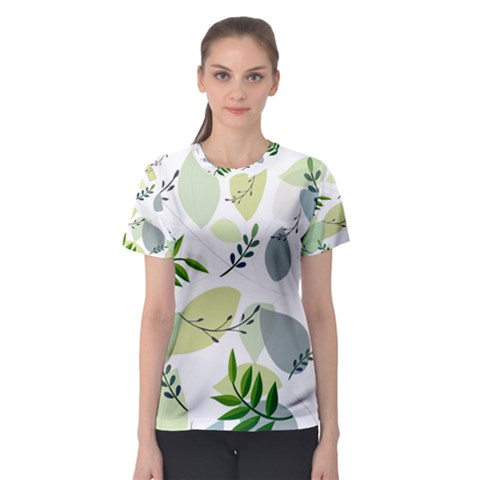 Leaves Foliage Pattern Abstract Women s Sport Mesh T-shirt by Grandong