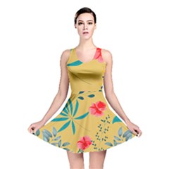 Flowers Petals Leaves Plants Reversible Skater Dress by Grandong