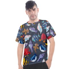 Sea Animals Pattern Wallpaper Fish Men s Sport Top by Grandong