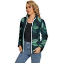 Leaves Foliage Plants Pattern Women s Puffer Bubble Jacket Coat View2