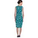 Flowers Floral Background Green Sleeveless Velvet Midi Dress View2