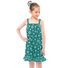 Flowers Floral Background Green Kids  Overall Dress by Grandong