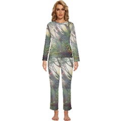 Peafowl Peacock Bird Birds Painting Art Wildlife Womens  Long Sleeve Lightweight Pajamas Set by Sarkoni