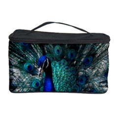 Blue And Green Peacock Cosmetic Storage Case by Sarkoni