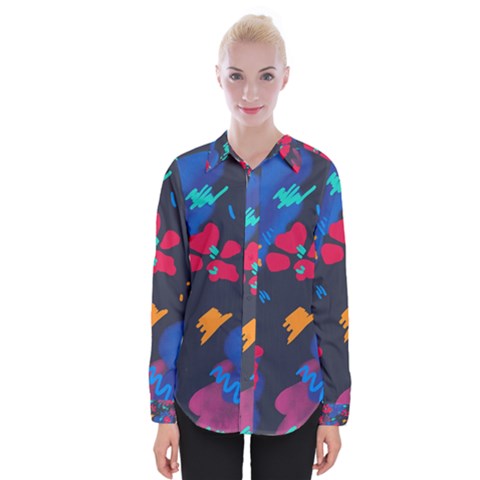 Patterns Rosebuds Womens Long Sleeve Shirt by Ndabl3x