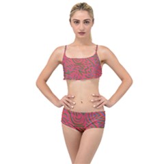 Pattern Saying Wavy Layered Top Bikini Set by Ndabl3x