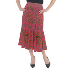 Pattern Saying Wavy Midi Mermaid Skirt by Ndabl3x