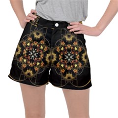 Fractal Stained Glass Ornate Women s Ripstop Shorts by Sarkoni