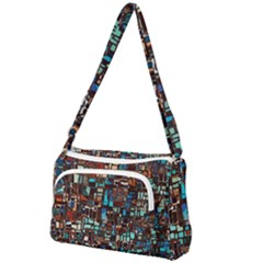 Stained Glass Mosaic Abstract Front Pocket Crossbody Bag by Sarkoni