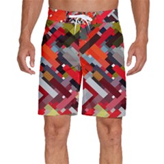 Maze Mazes Fabric Fabrics Color Men s Beach Shorts by Sarkoni