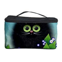 Kitten Black Furry Illustration Cosmetic Storage Case by Sarkoni