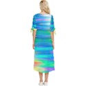 Wave Rainbow Bright Texture Bow Sleeve Chiffon Midi Dress View4