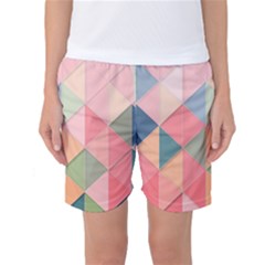 Background Geometric Triangle Women s Basketball Shorts by Sarkoni