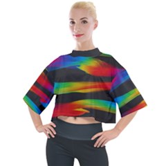 Colorful Background Mock Neck T-shirt by Sarkoni