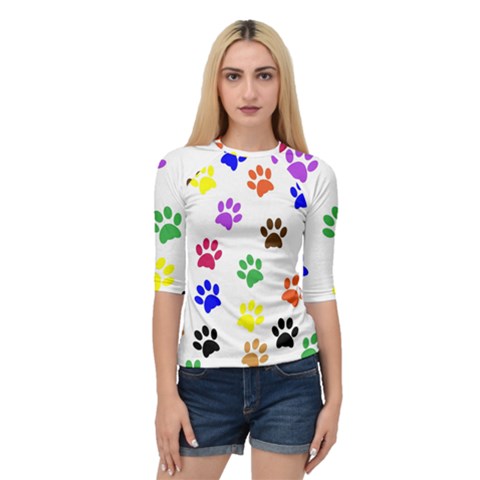 Pawprints Paw Prints Paw Animal Quarter Sleeve Raglan T-shirt by Apen