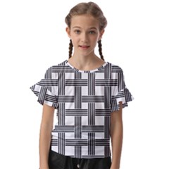 Seamless Stripe Pattern Lines Kids  Cut Out Flutter Sleeves by Apen