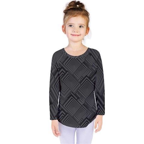 Diagonal Square Black Background Kids  Long Sleeve T-shirt by Apen