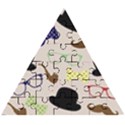 Moustache Hat Bowler Bowler Hat Wooden Puzzle Triangle View1