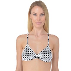 Square Diagonal Pattern Monochrome Reversible Tri Bikini Top by Apen