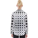 Square Diagonal Pattern Monochrome Womens Long Sleeve Shirt View2