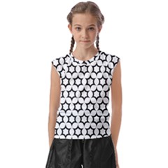 Pattern Star Repeating Black White Kids  Raglan Cap Sleeve T-shirt by Apen