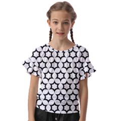 Pattern Star Repeating Black White Kids  Cut Out Flutter Sleeves by Apen