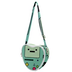 Adventure Time Beemo Bmo Illustration Cartoons Heart Shoulder Bag by Sarkoni