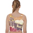 Animated Castle Illustration Adventure Time Cartoon Nature Velvet Racer Back Crop Top View2