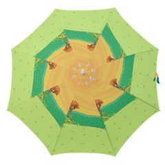 Green Field Illustration Adventure Time Multi Colored Straight Umbrellas by Sarkoni