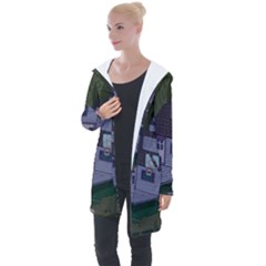 Purple House Cartoon Character Adventure Time Architecture Longline Hooded Cardigan by Sarkoni