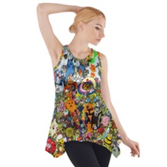 Cartoon Characters Tv Show  Adventure Time Multi Colored Side Drop Tank Tunic by Sarkoni