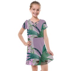 Botanical Plants Green Sheet Art Kids  Cross Web Dress by Sarkoni