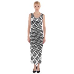 Background Pattern Halftone Fitted Maxi Dress by Pakjumat