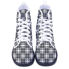 Pattern Vector Halftone Wallpaper Men s High-top Canvas Sneakers by Pakjumat