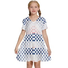 Dots Pointillism Abstract Chevron Kids  Short Sleeve Tiered Mini Dress by Pakjumat