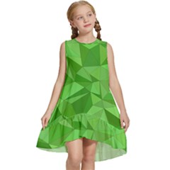 Mosaic Tile Geometrical Abstract Kids  Frill Swing Dress by Pakjumat