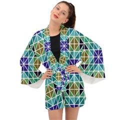 Mosaic Triangle Symmetry Long Sleeve Kimono by Apen