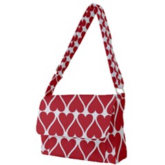 Hearts Pattern Seamless Red Love Full Print Messenger Bag (s) by Apen