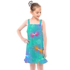 Non Seamless Pattern Blues Bright Kids  Overall Dress by Dutashop